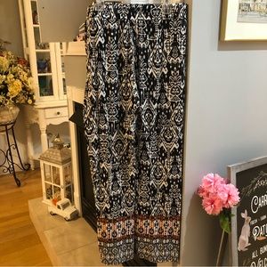 New Directions Women’s Boho Wide Leg Palazzo Pants